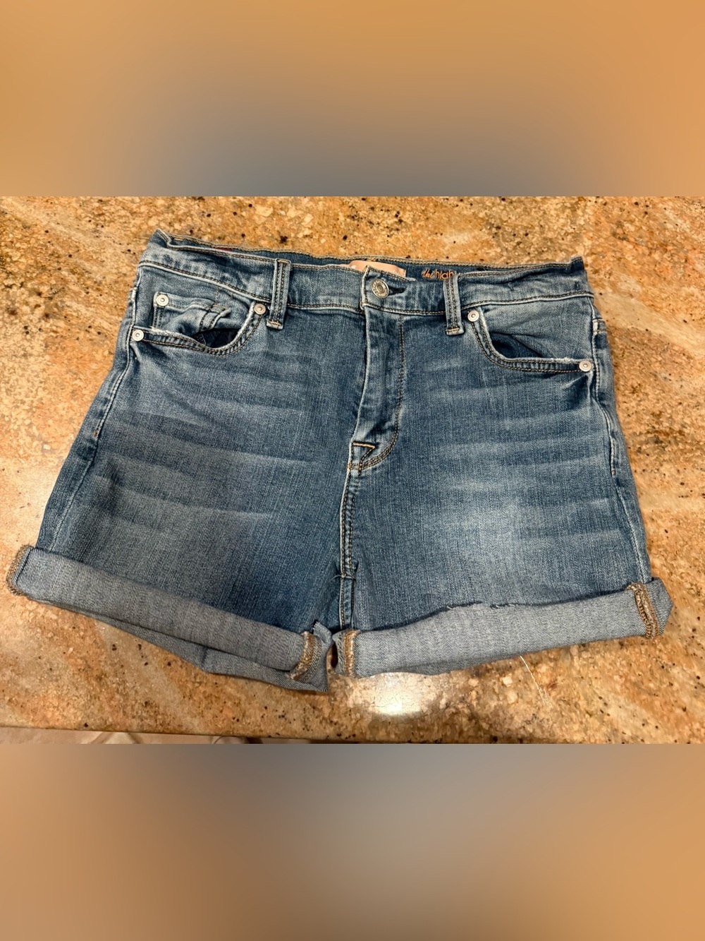 7 for all mankind • high waist skinny denim shorts